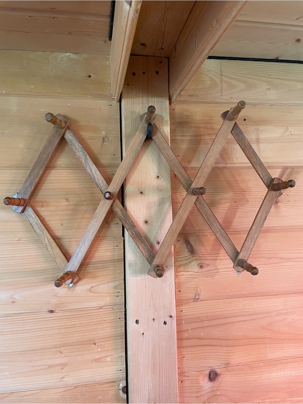 Wood Accordion Wall Rack - Natural Brown - Unbranded